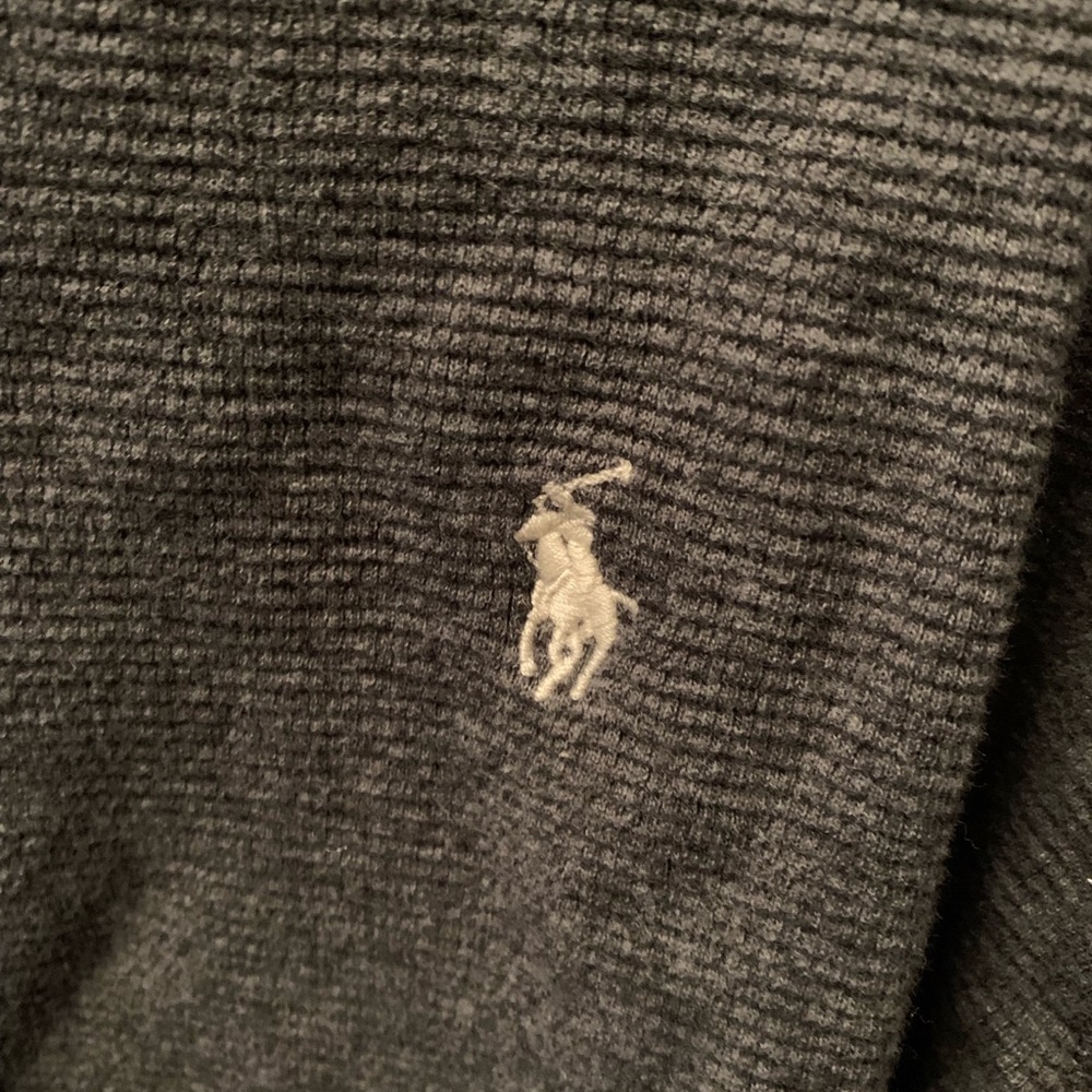 Gray and White Ralph Lauren Polo Long Sleeve Sweaterlike Mens top